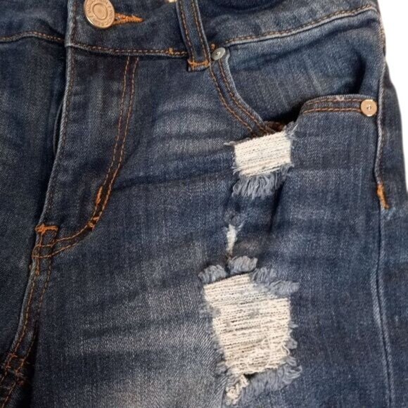 Indigo Rein Size 5 Shorts Juniors Denim Blue Jeans Destroyed Distressed Ripped - Picture 3 of 6